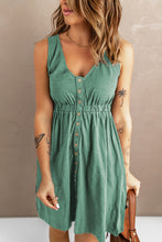 Load image into Gallery viewer, New Arrival -- Sleeveless Button Down Mini Dress