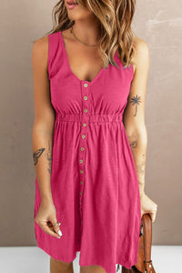 New Arrival -- Sleeveless Button Down Mini Dress