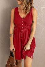 Load image into Gallery viewer, New Arrival -- Sleeveless Button Down Mini Dress