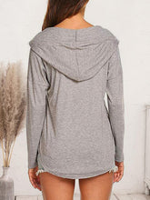 Load image into Gallery viewer, Drawstring Dropped Shoulder Long Sleeve Hoodie