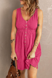 New Arrival -- Sleeveless Button Down Mini Dress