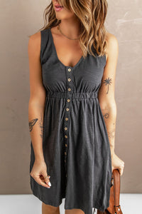 New Arrival -- Sleeveless Button Down Mini Dress