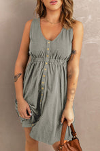 Load image into Gallery viewer, New Arrival -- Sleeveless Button Down Mini Dress