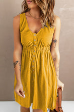 Load image into Gallery viewer, New Arrival -- Sleeveless Button Down Mini Dress