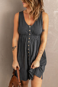 New Arrival -- Sleeveless Button Down Mini Dress