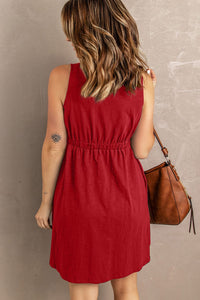 New Arrival -- Sleeveless Button Down Mini Dress