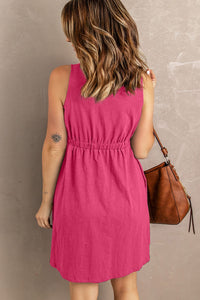 New Arrival -- Sleeveless Button Down Mini Dress