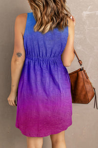 Button Down Sleeveless Dress available in multiple print options