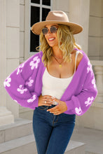 Load image into Gallery viewer, New Arrival - Floral Open Front Fuzzy Cardigan