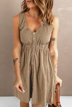 Load image into Gallery viewer, New Arrival -- Sleeveless Button Down Mini Dress