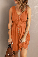 Load image into Gallery viewer, New Arrival -- Sleeveless Button Down Mini Dress