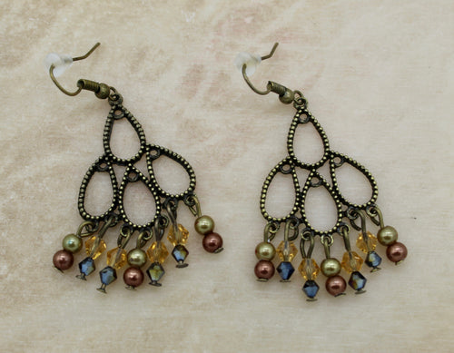 Gold beaded earring