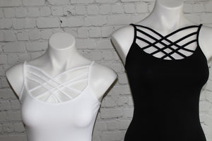 Seamless triple criss-cross front cami