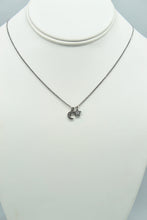 Load image into Gallery viewer, Hematite colored chain necklace w/pave CZ moon and solid star charms