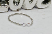 Load image into Gallery viewer, Silver stainless steel stretch bead bracelet with Infinity Sign