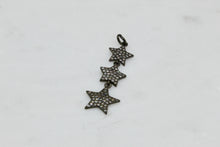 Load image into Gallery viewer, Hematite triple CZ star drop pendant