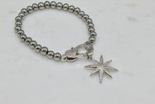 Load image into Gallery viewer, Small CZ silver starburst pendant