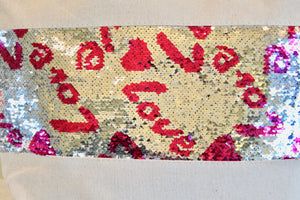 Heart/Love sequin beach bag