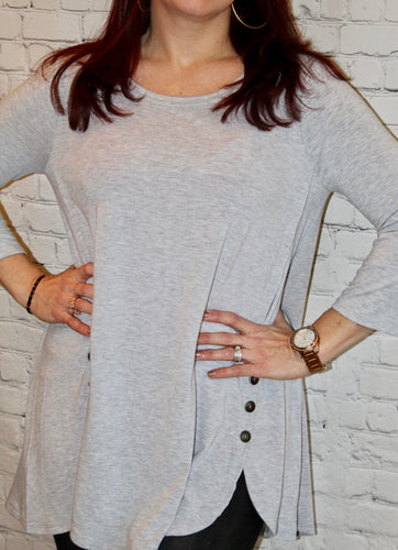 Plus size - Knit top with button detail