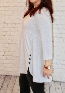 Plus size - Knit top with button detail