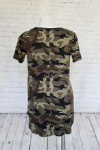 Load image into Gallery viewer, Olive Camo Short Sleeve V-Neck top