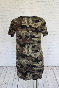 Olive Camo Short Sleeve V-Neck top