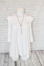 Load image into Gallery viewer, White Cold Shoulder with double strap detail