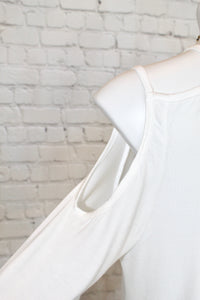 White Cold Shoulder with double strap detail