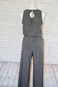 Sleeveless Jumpsuit with Pocket/Elastic Waistband