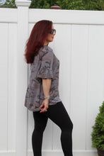 Load image into Gallery viewer, Camo Print Ruffle Short Sleeve top