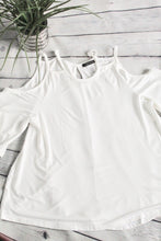 Load image into Gallery viewer, White Cold Shoulder with double strap detail