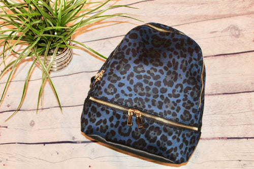 NEW ARRIVAL -- Navy Leopard Knapsack