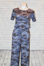 Load image into Gallery viewer, Short Sleeve Camouflage Jumpsuit with Elastic Waist