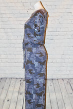 Load image into Gallery viewer, Short Sleeve Camouflage Jumpsuit with Elastic Waist