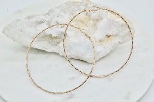 New Arrival --- Gold 3.5" Drop Hoop Earring