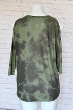 Load image into Gallery viewer, Tie Dye Cold Shoulder top (Olive Green or Burgundy)