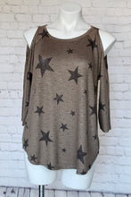 Load image into Gallery viewer, &quot;Stars All Over&quot; Cold Shoulder Top