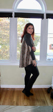 Load image into Gallery viewer, Round Neck Snakeskin Top with Raglan Sleeve &amp; Elbow Patch