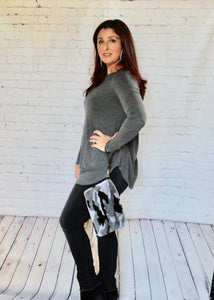 Round Neck Long Sleeve Tunic Top