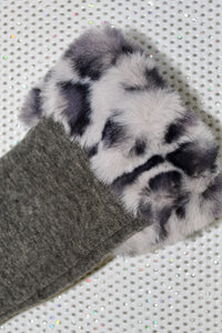 Leopard Faux Fur Cuff Gloves