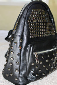 New Arrival ---Black Studded & Rhinestone Knapsack