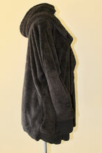 Load image into Gallery viewer, New Arrival --- Black Faux Fur Plush Hooded Teddy Jacket with Pockets