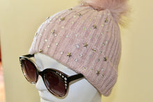 Load image into Gallery viewer, New Arrival --- Rhinestone Star Studded Hat with Removable Pom Pom