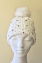 Load image into Gallery viewer, New Arrival --- Rhinestone Star Studded Hat with Removable Pom Pom