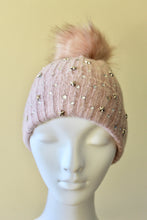 Load image into Gallery viewer, New Arrival --- Rhinestone Star Studded Hat with Removable Pom Pom