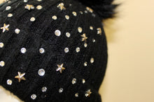 Load image into Gallery viewer, New Arrival --- Rhinestone Star Studded Hat with Removable Pom Pom