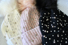 Load image into Gallery viewer, New Arrival --- Rhinestone Star Studded Hat with Removable Pom Pom