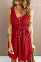 Load image into Gallery viewer, New Arrival -- Sleeveless Button Down Mini Dress