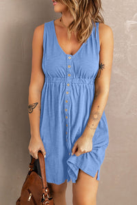 New Arrival -- Sleeveless Button Down Mini Dress