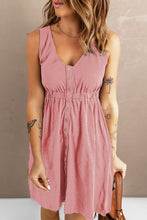 Load image into Gallery viewer, New Arrival -- Sleeveless Button Down Mini Dress